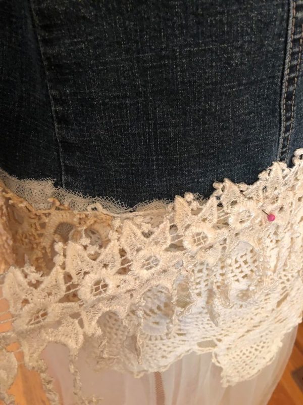 Hand Crafted Unique Lace Denim Jacket - The Shabby Tree
