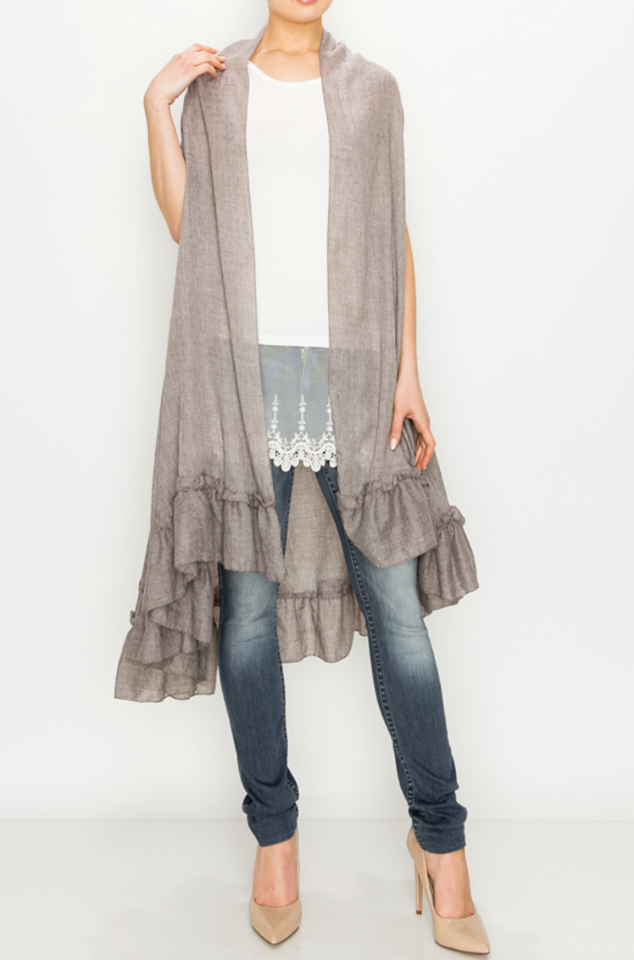 sleeveless maxi kimono