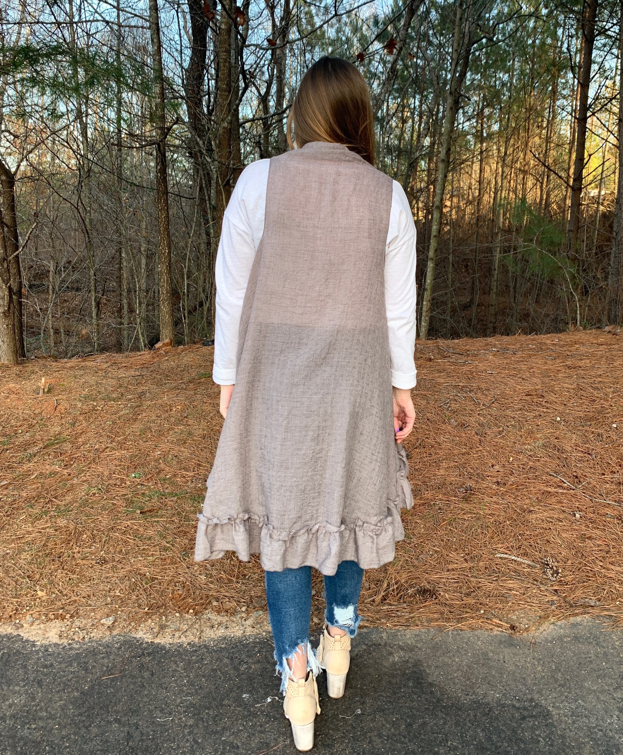 Sleeveless Kimono Vest Gray The Shabby Tree