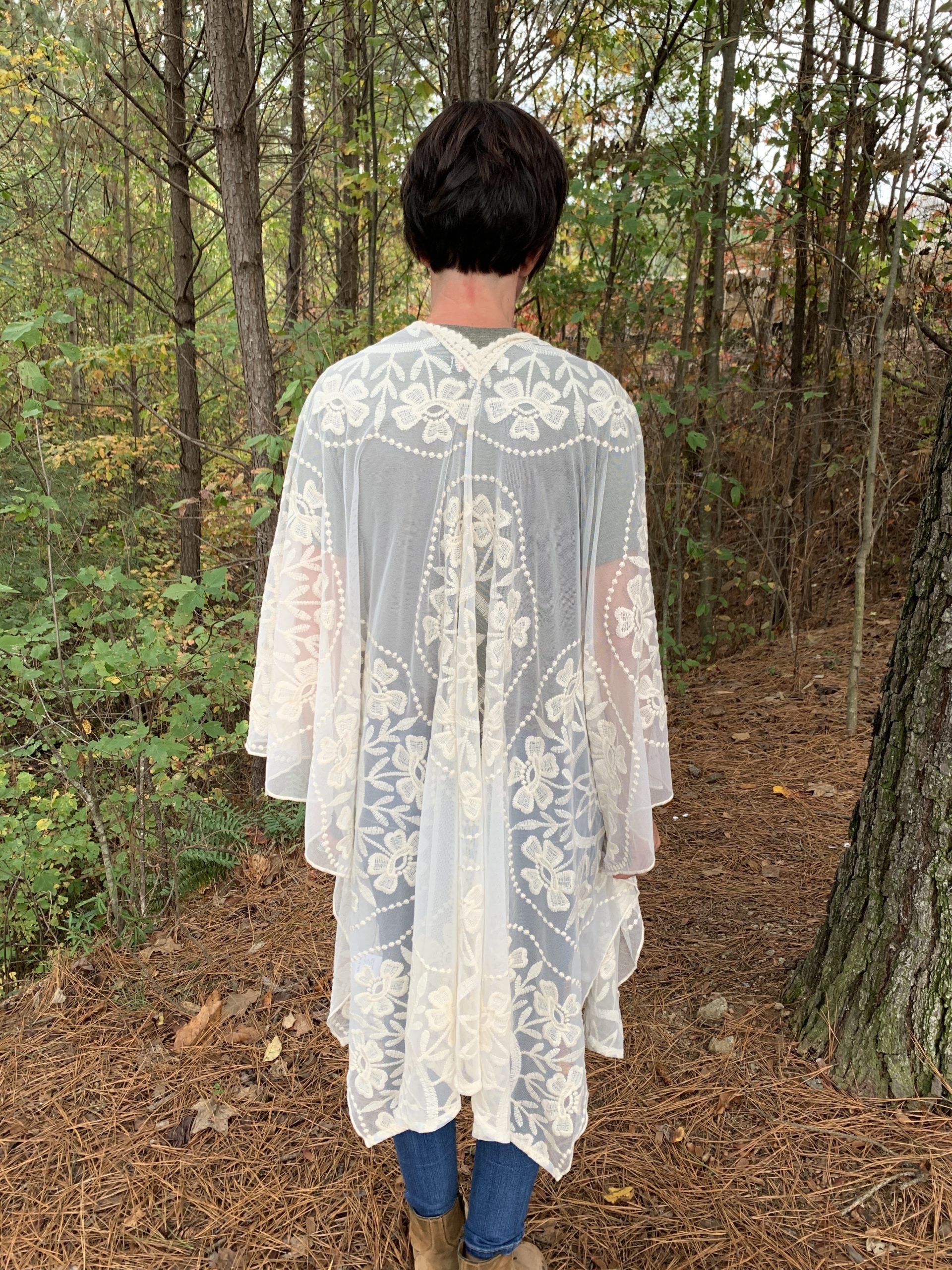 High Low Cream Lace Kimono The Shabby Tree