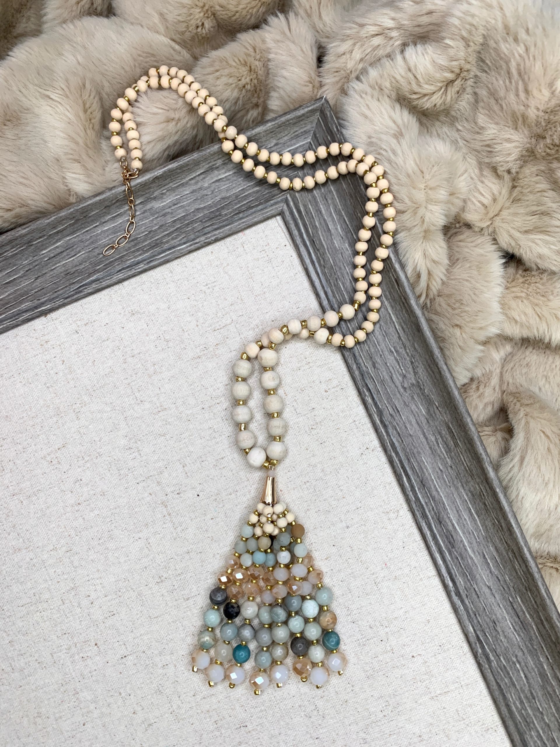 Beaded Tassel Necklace The Shabby Tree