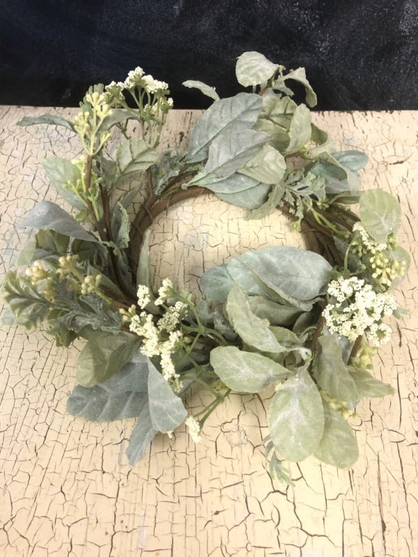 Mixed Lamb's Ear Candle Ring The Shabby Tree