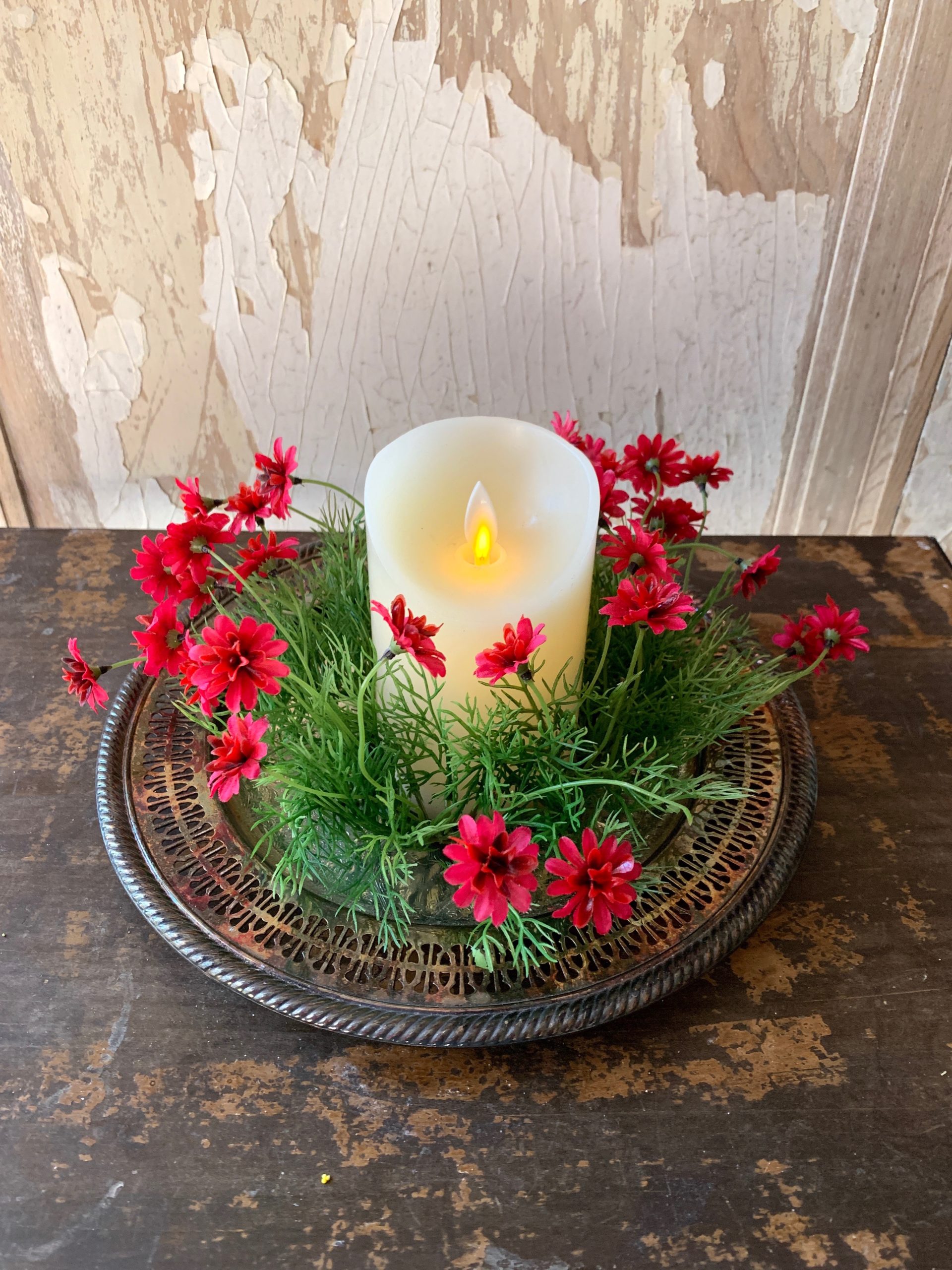 Pink Star Daisy Candle Ring - The Shabby Tree