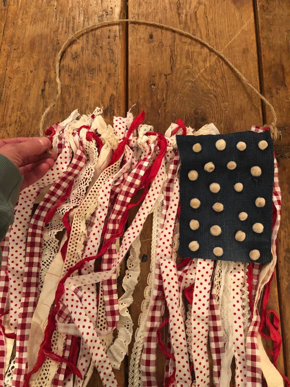 Flag Rags Ragghed DIY Rag Flag - The Shabby Tree