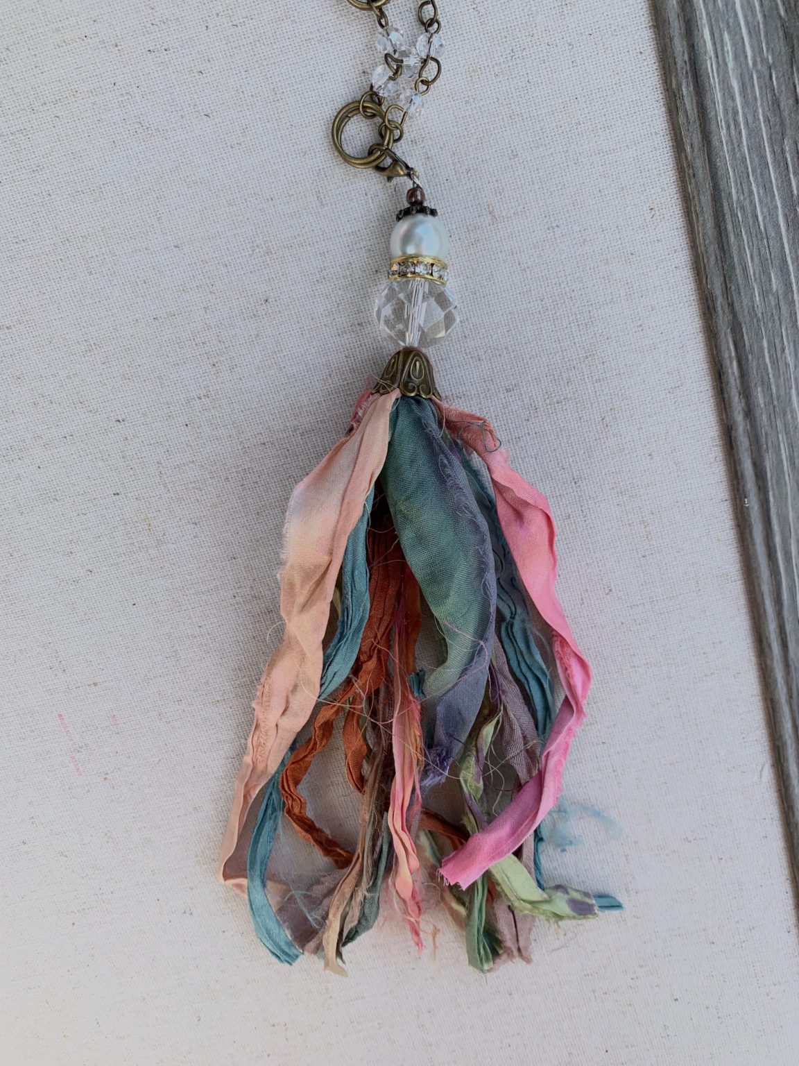 Handmade Rainbow Tassel Necklace On Beaded Chain - The Shabby Tree