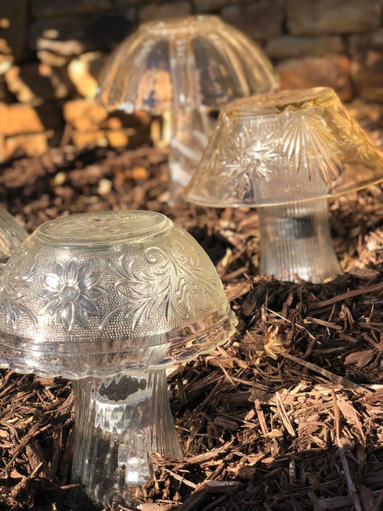 glass solar mushroom lights