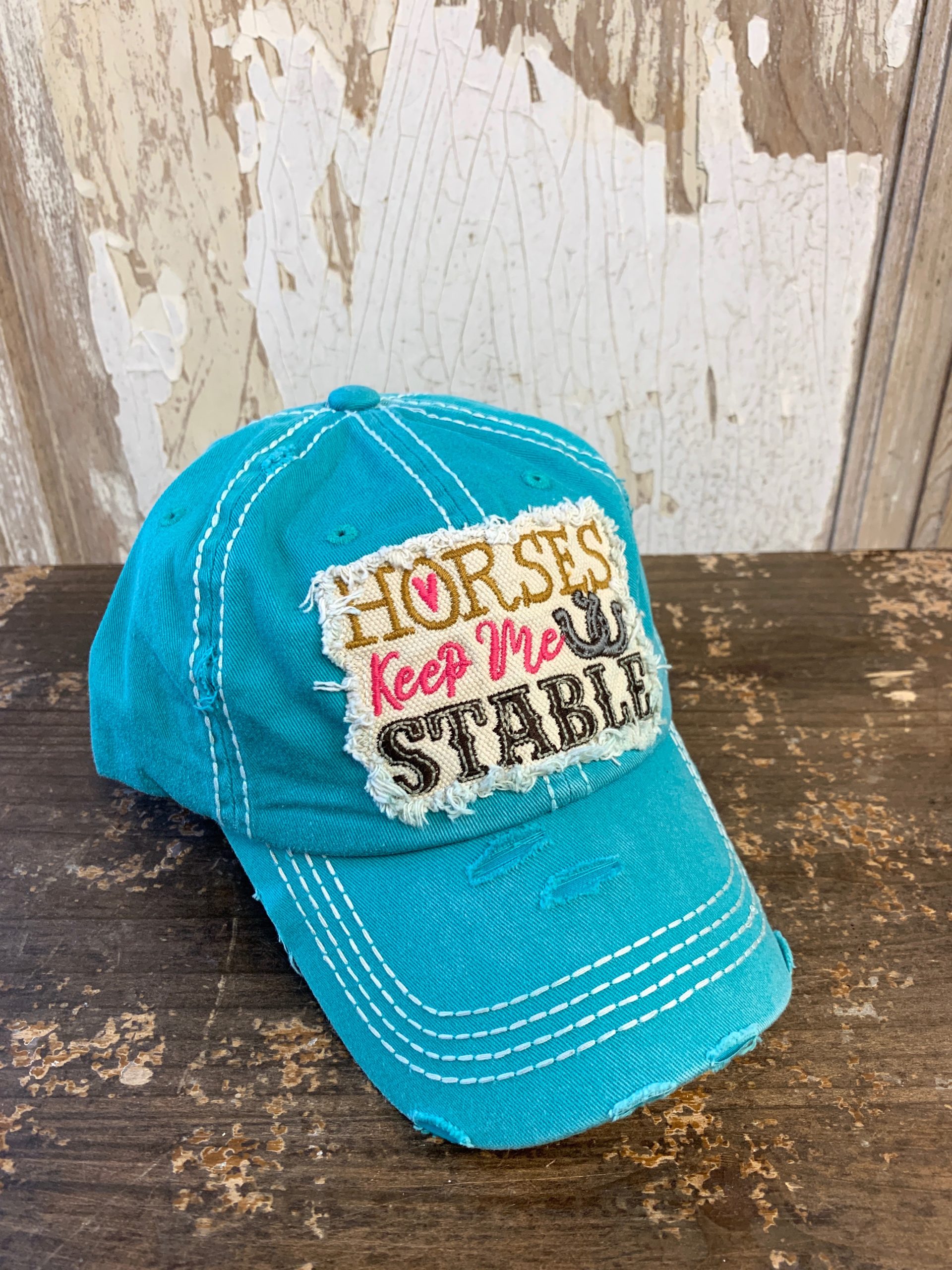 Horses Keep Me Stable Hat Turquoise The Shabby Tree