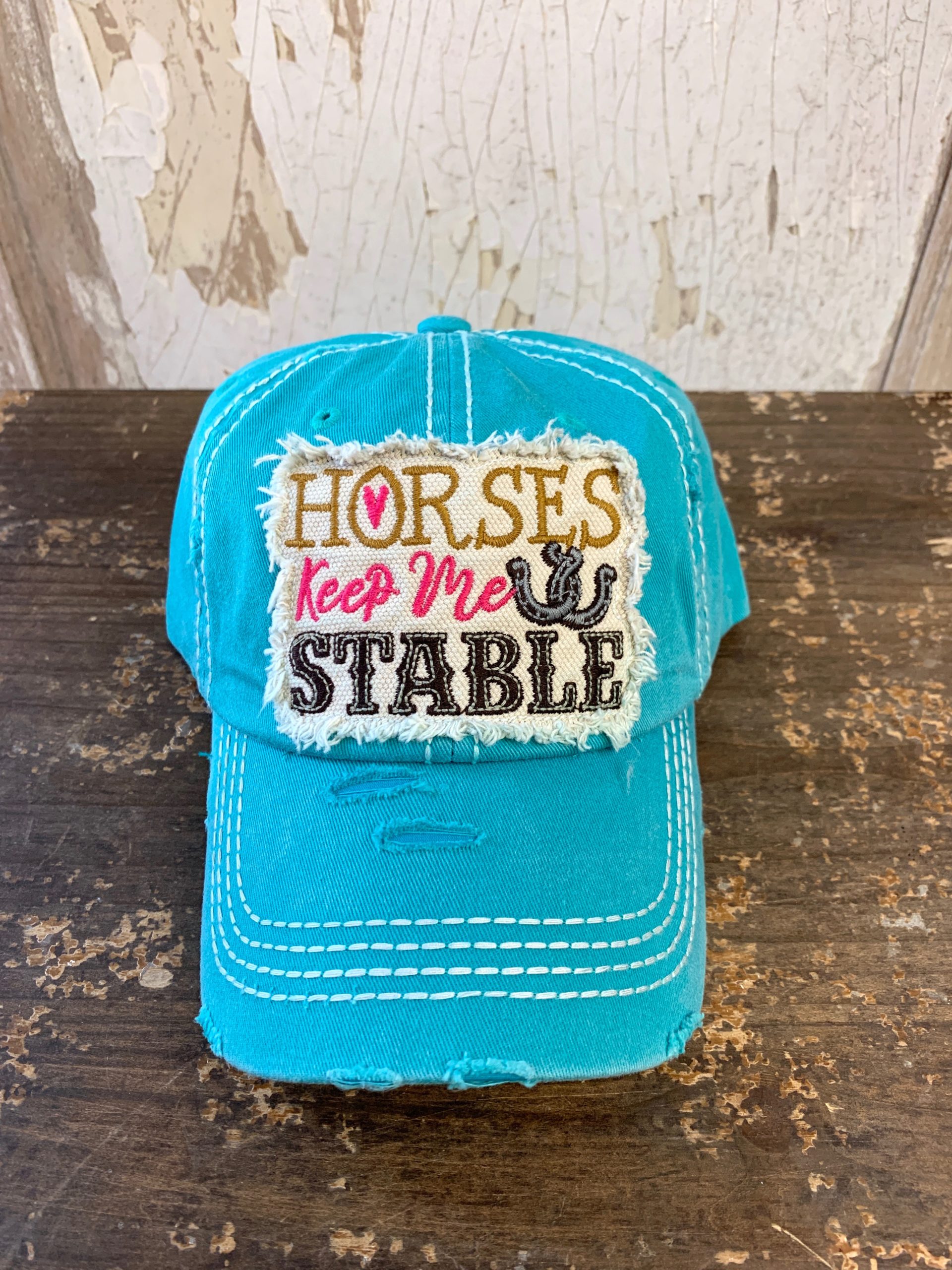 Horses Keep Me Stable Hat Turquoise The Shabby Tree