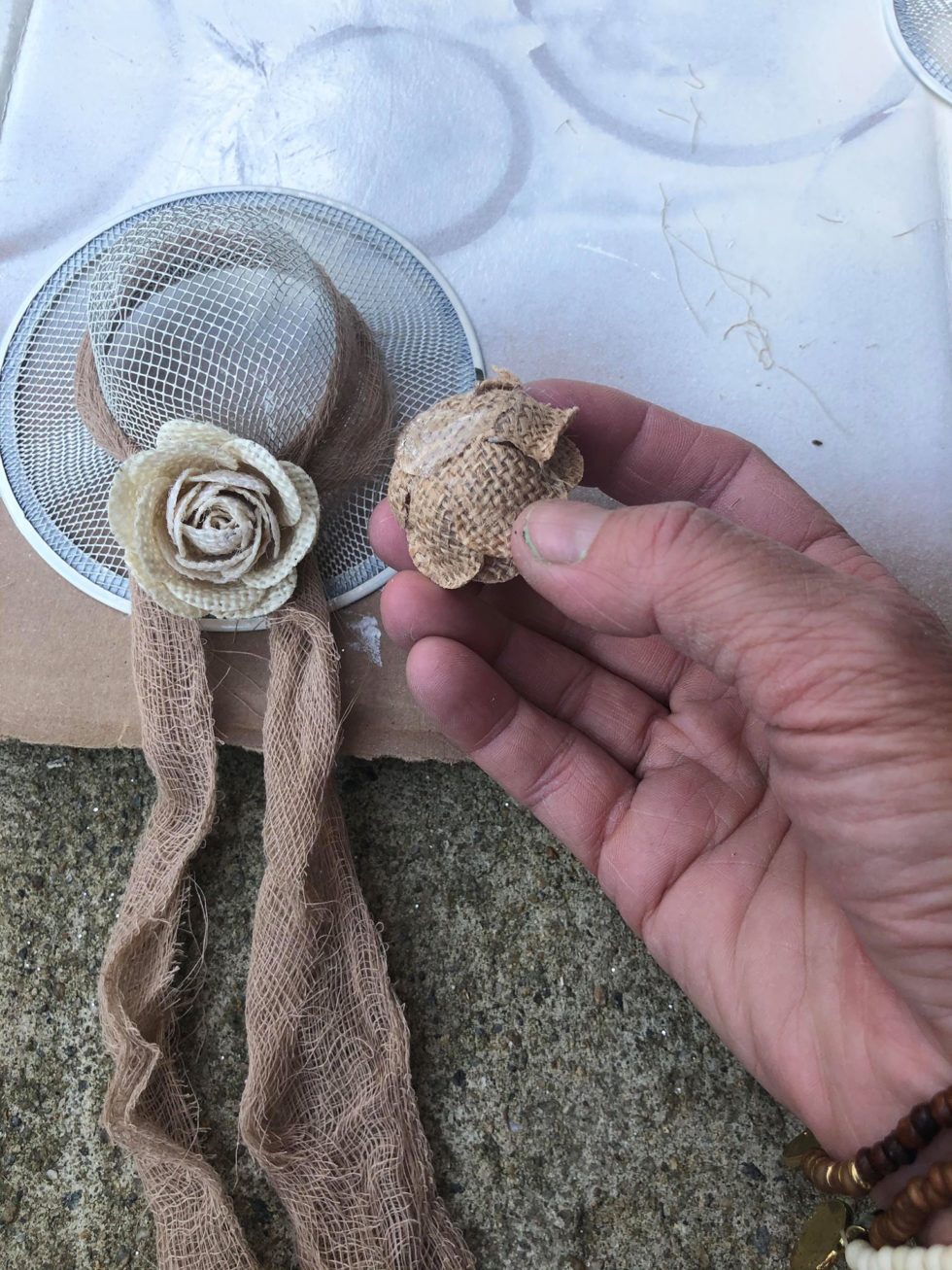 DIY Dollar Tree Mesh Strainer Sun Hats The Shabby Tree