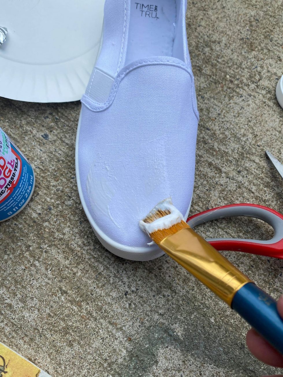 DIY Mod Podge Sneakers - The Shabby Tree