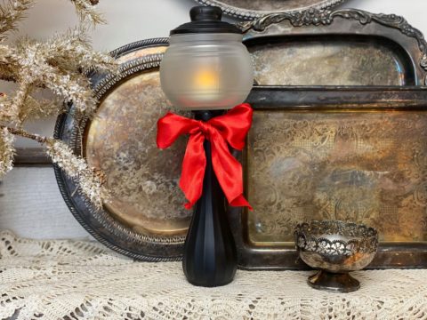 DIY Glass Lamp Post - The Shabby Tree