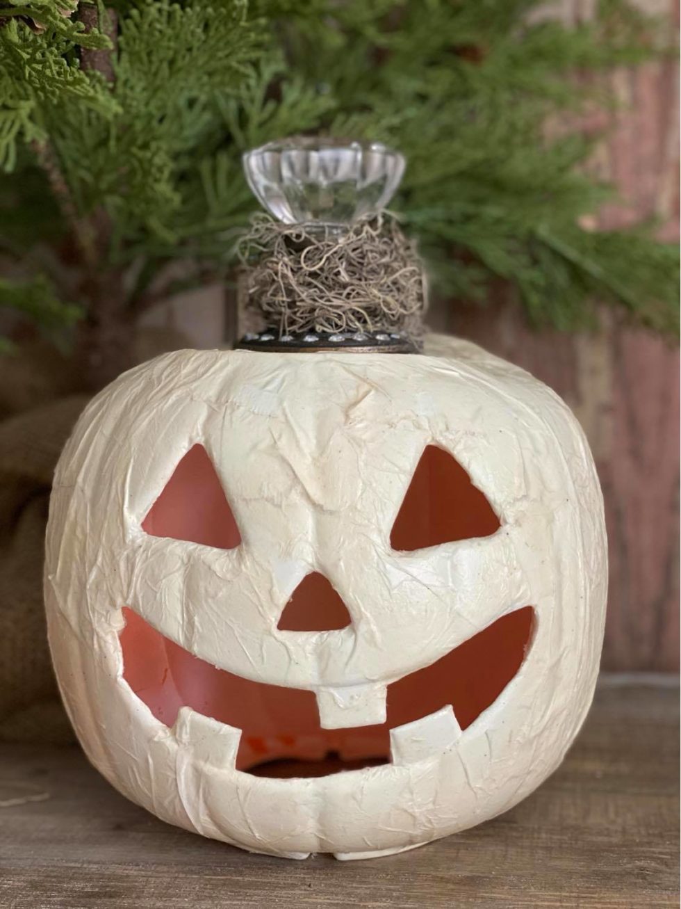 Plastic Pumpkin Makeover - The Shabby Tree