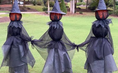 DIY Pumpkin Yard Witches
