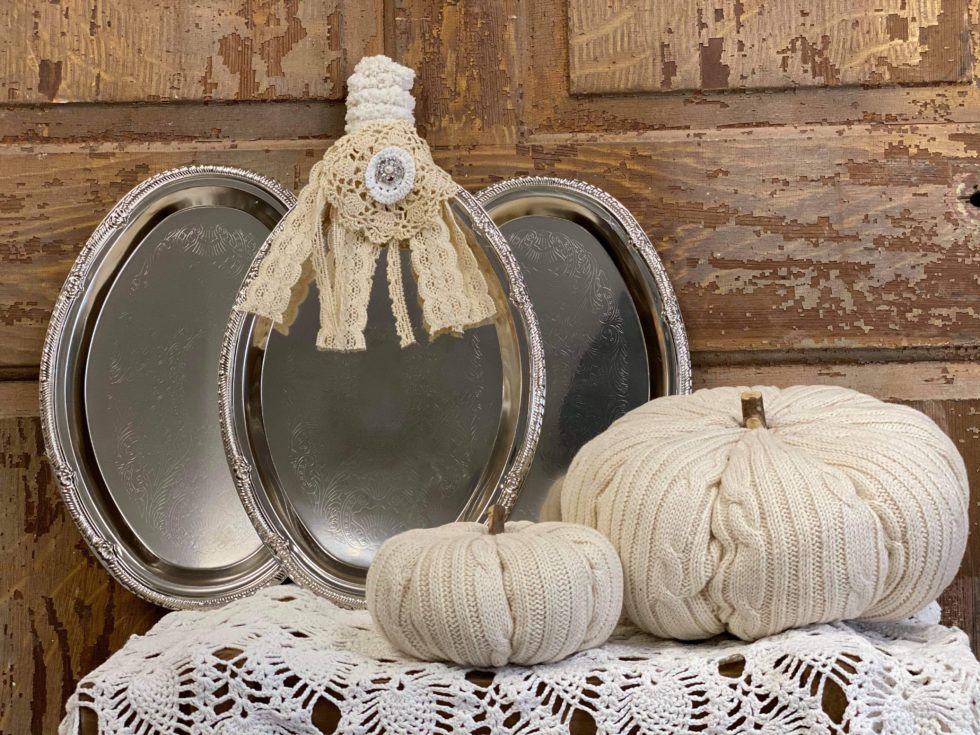 DIY Dollar Tree Silver Platter Pumpkin The Shabby Tree