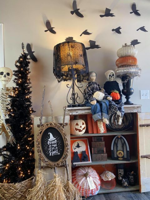 A Peek At My Halloween Cabinet - The Shabby Tree