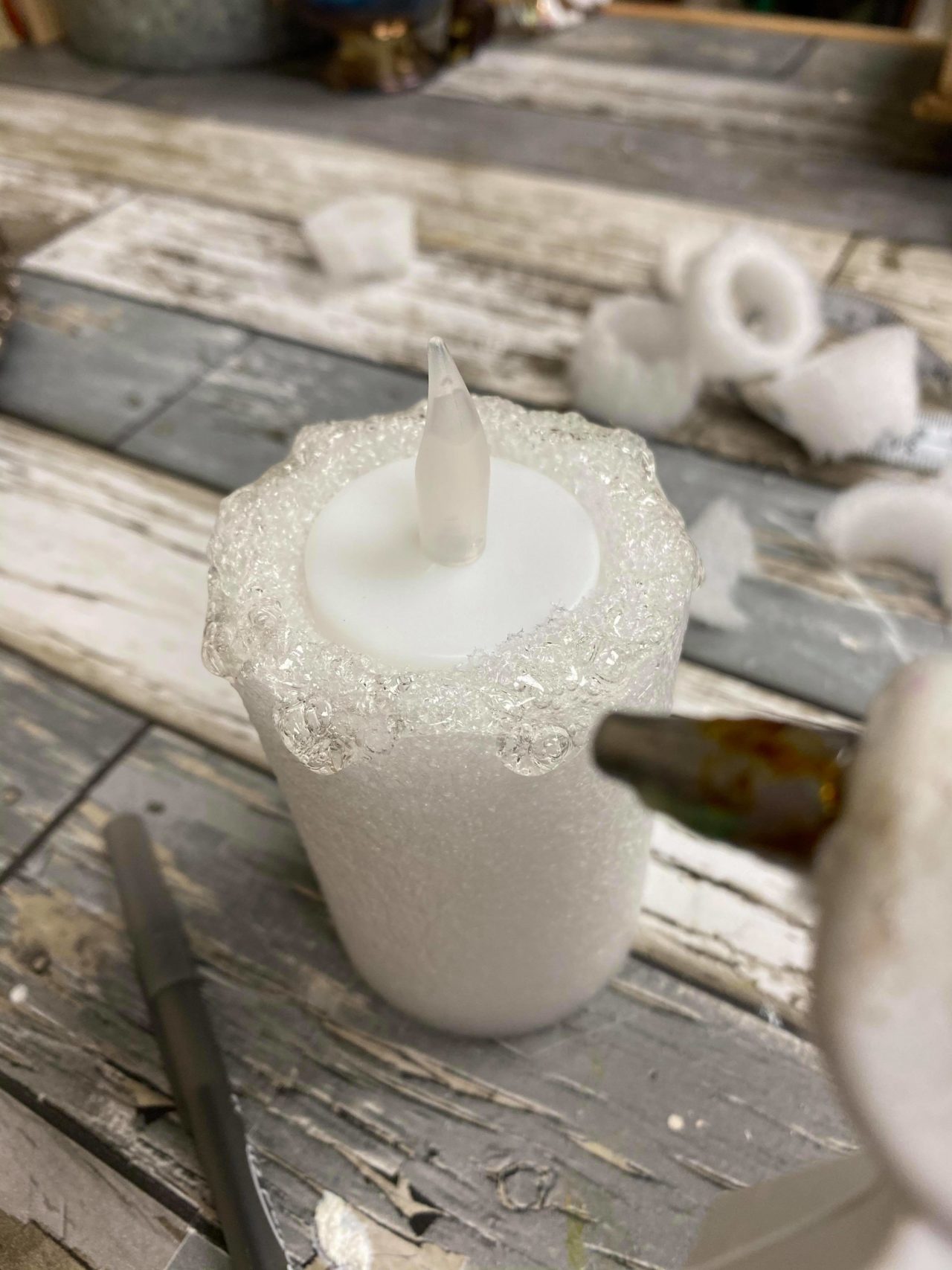 DIY Pool Noodle Candles - The Shabby Tree