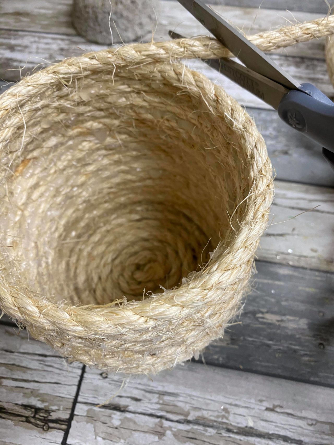 Sisel Rope Crafts DIY Sisal Rope Container - The Shabby Tree