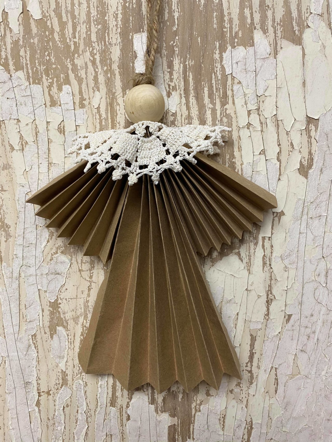 DIY Paper Angel With Accordion Fold - The Shabby Tree