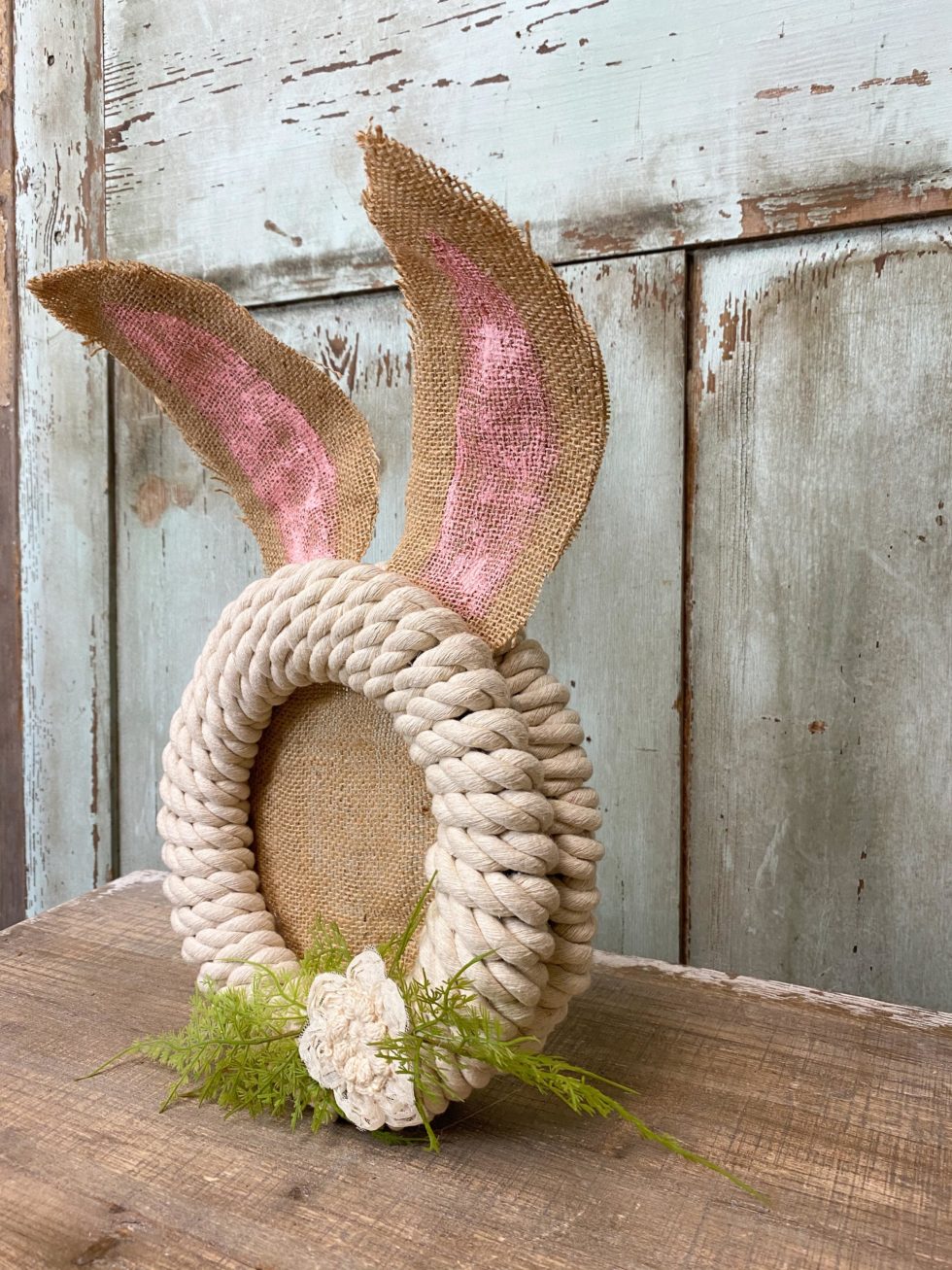 DIY Dollar Tree Wire Wreath Bunny Head - The Shabby Tree