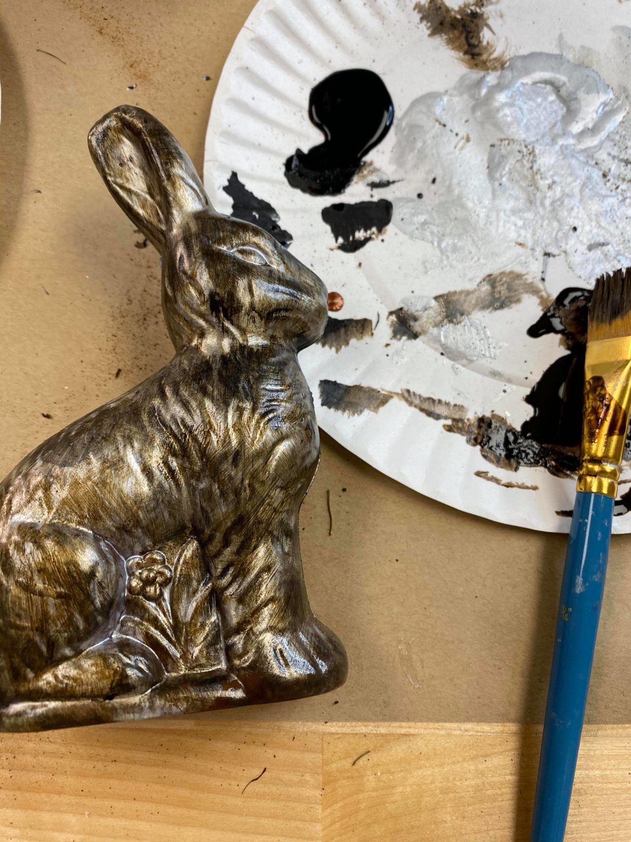 Walmart Plastic Chocolate Bunny Makeover The Shabby Tree