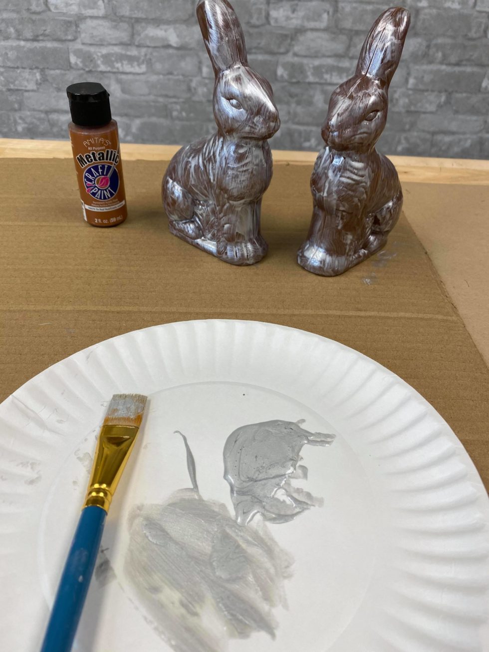 Walmart Plastic Chocolate Bunny Makeover The Shabby Tree