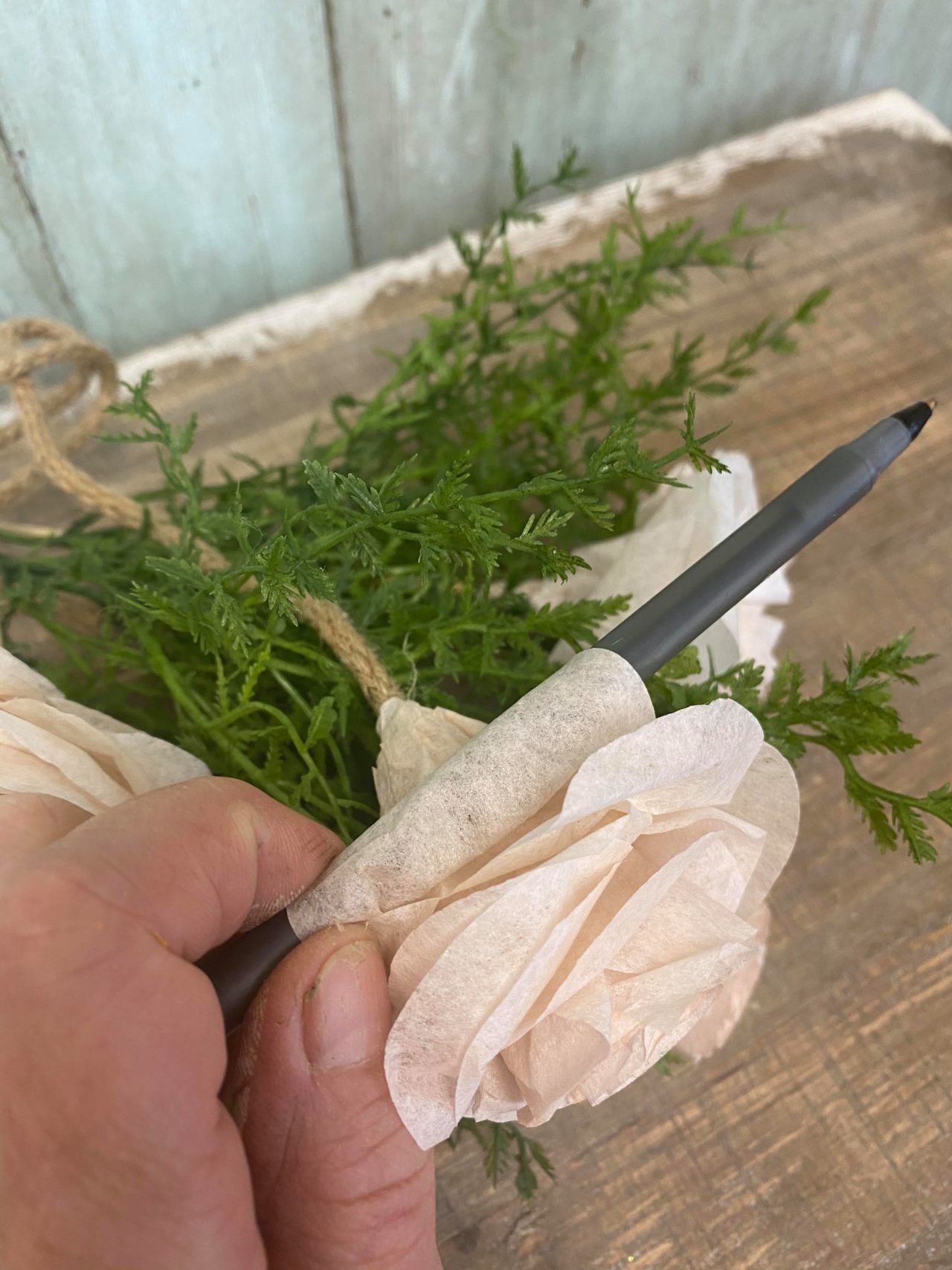 DIY Coffee Filter Rose The Shabby Tree