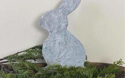 DIY Cardboard Cement Bunny