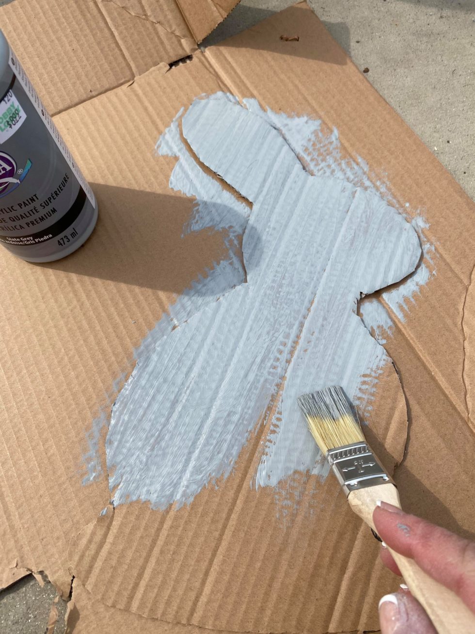 DIY Cardboard Cement Bunny The Shabby Tree