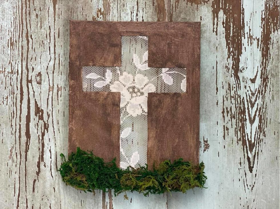 DIY Dollar Tree Canvas Cross The Shabby Tree