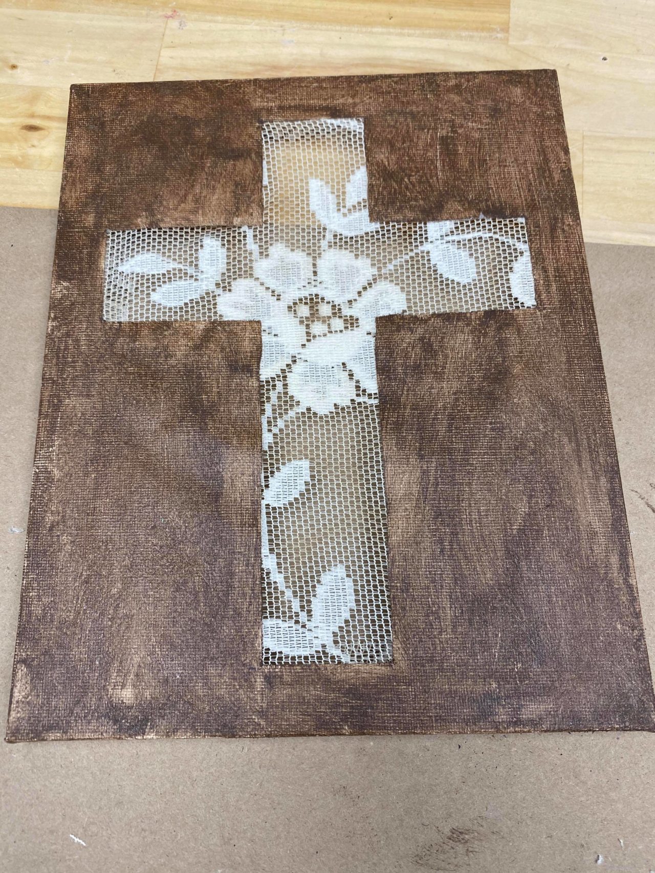 DIY Dollar Tree Canvas Cross The Shabby Tree