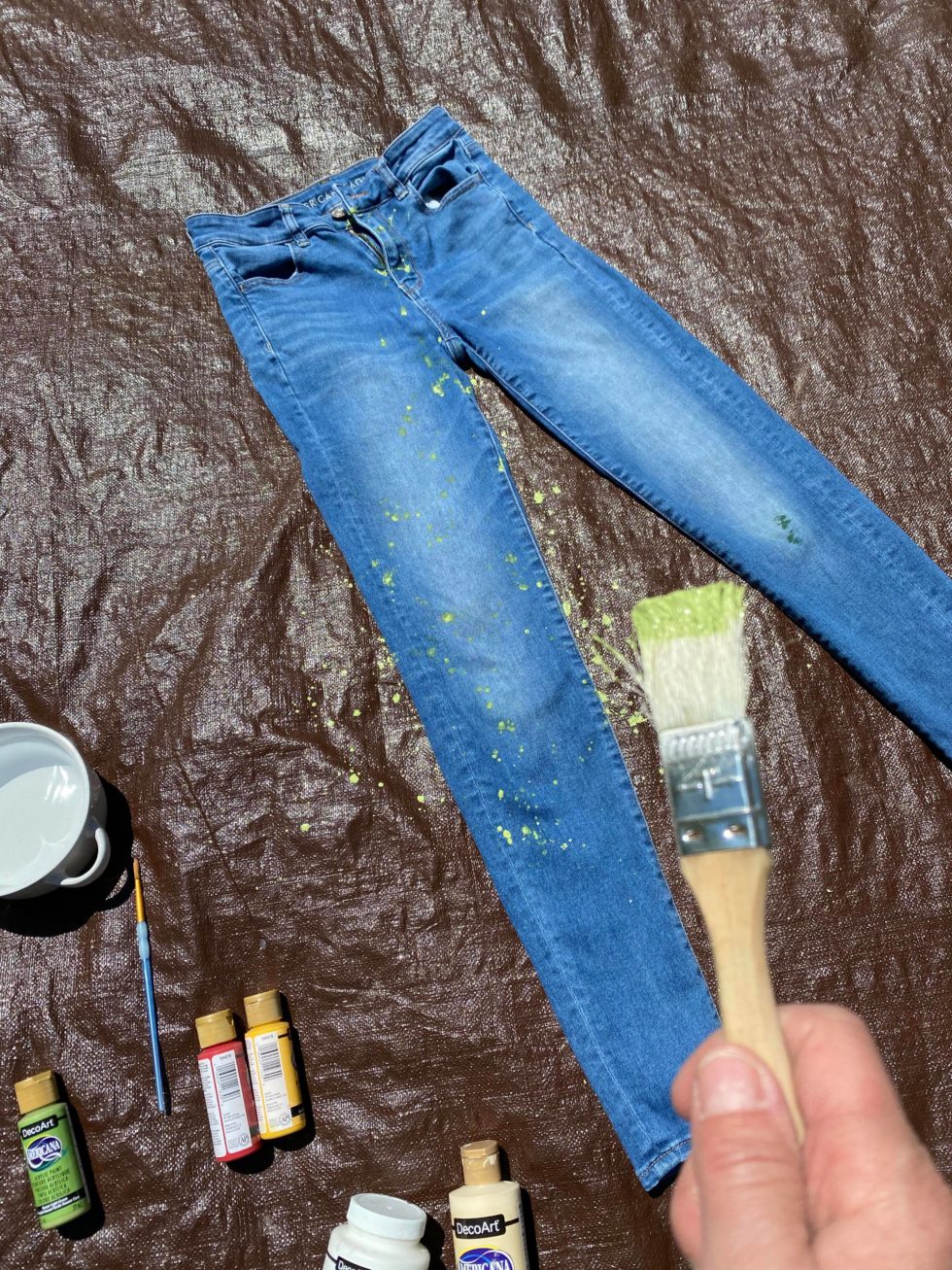 DIY Paint Splatter Jeans The Shabby Tree