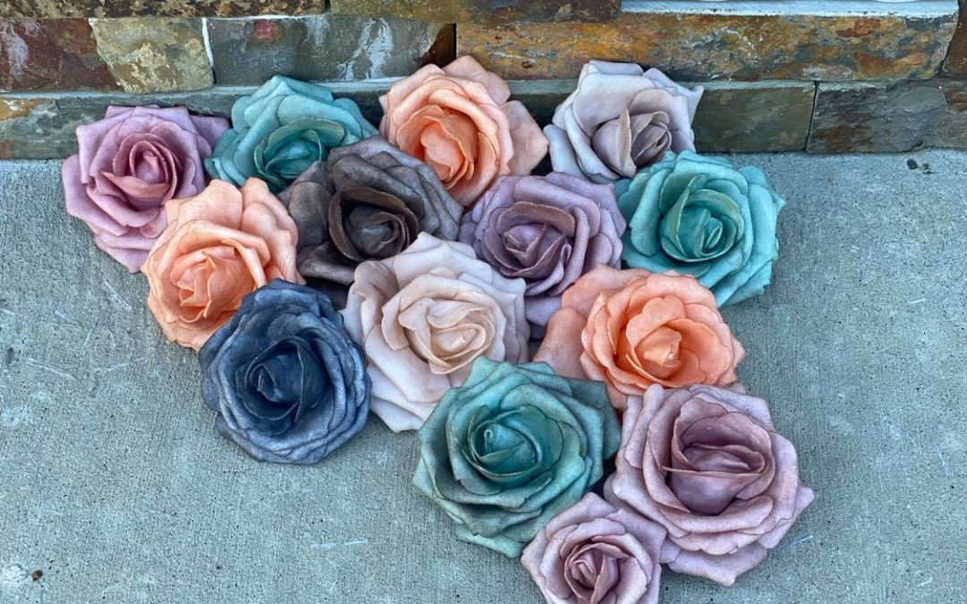 DIY Colored Foam Roses - The Shabby Tree