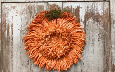 DIY Mop Pumpkin Wreath