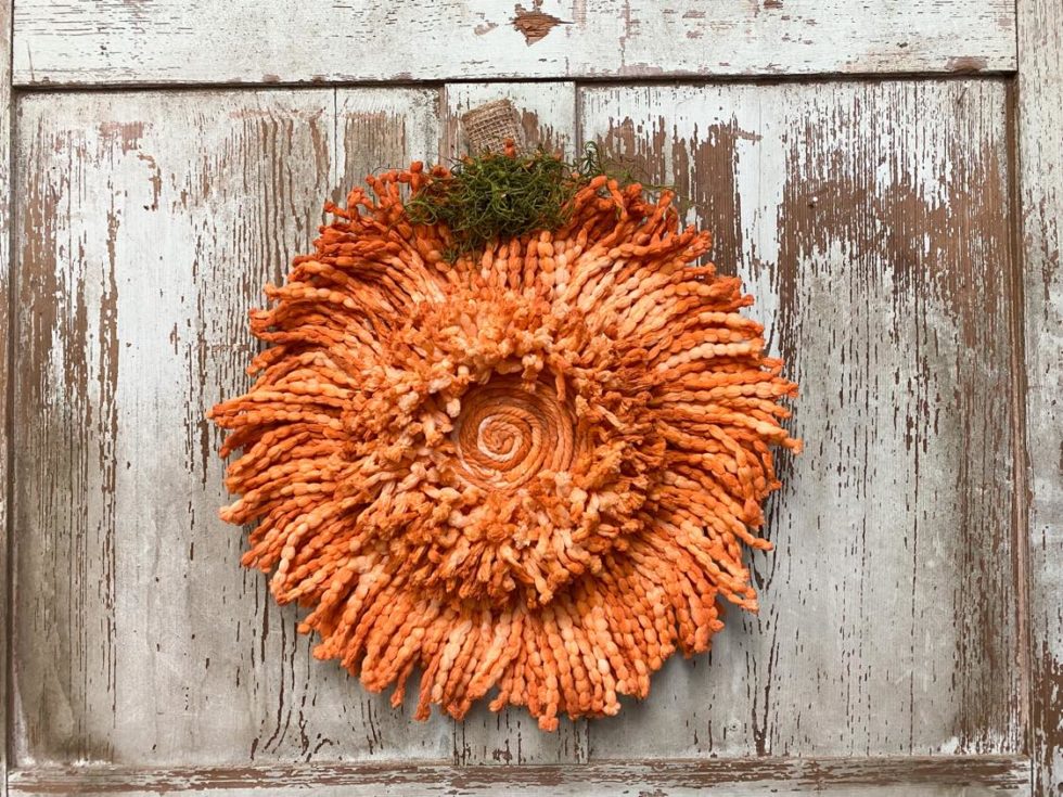 DIY Mop Pumpkin Wreath The Shabby Tree