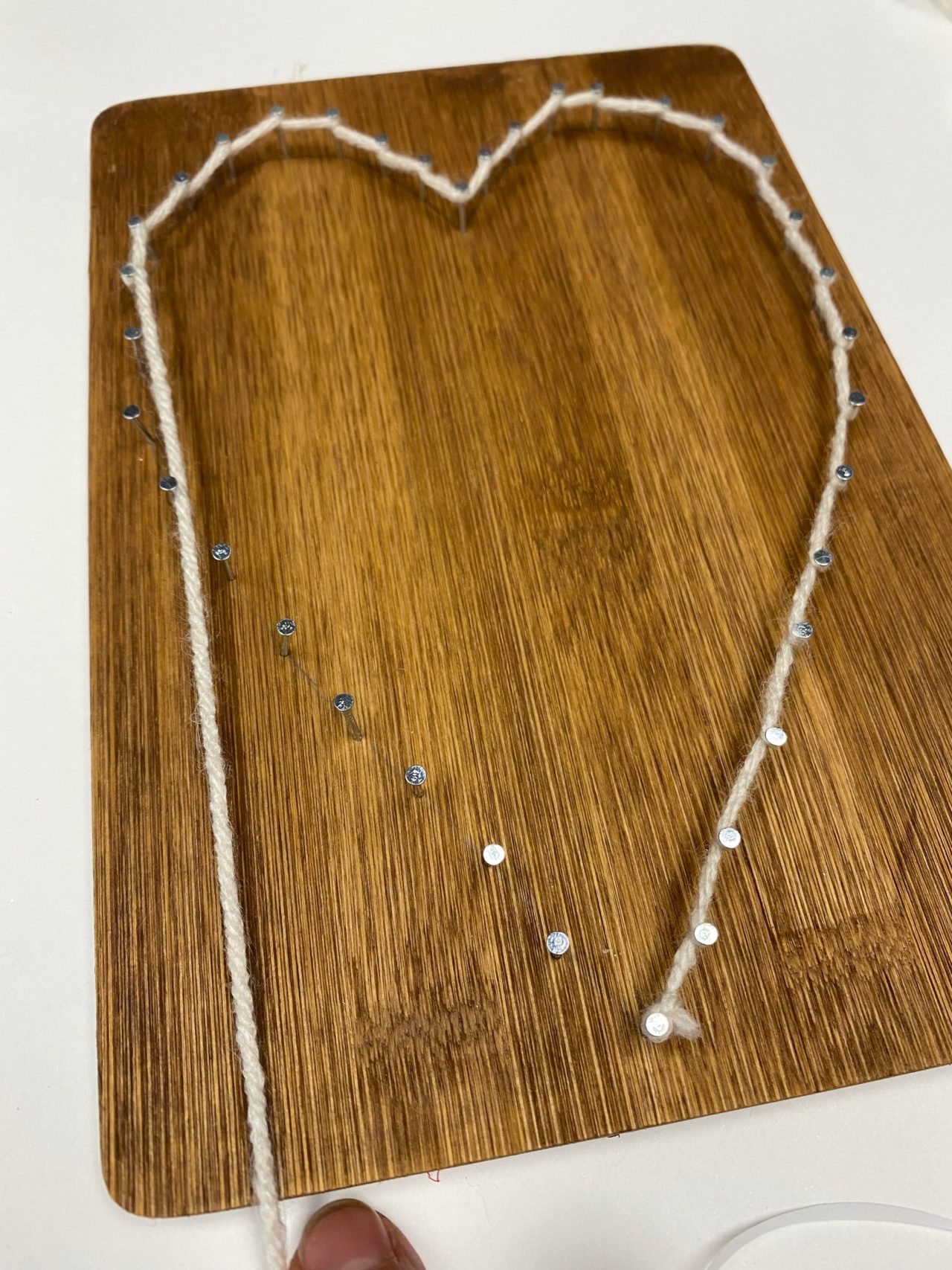 DIY Nail Yarn Art The Shabby Tree