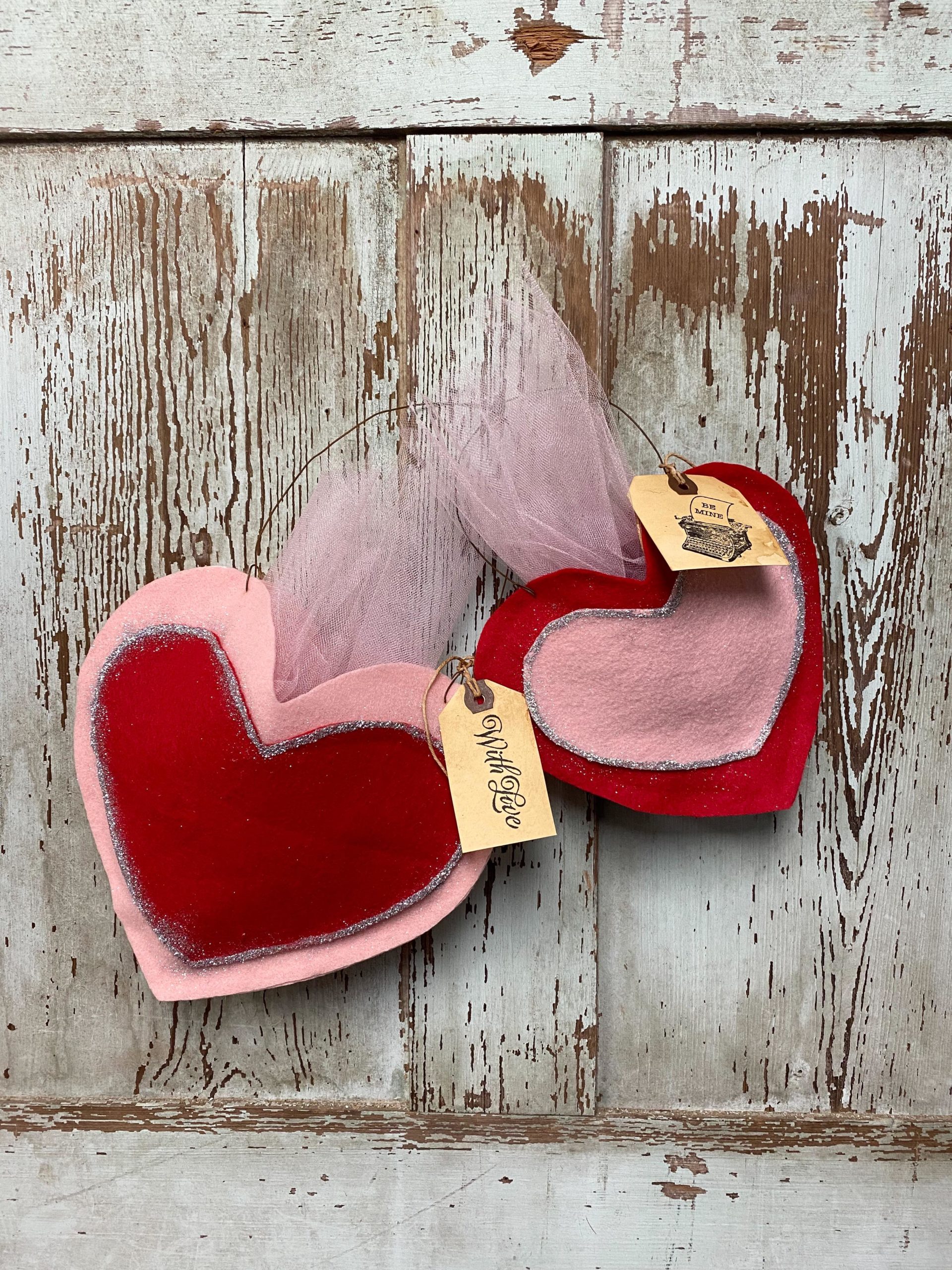 Pocket Heart, Felt Hearts, Heart Ornament, Valentines Day Decor
