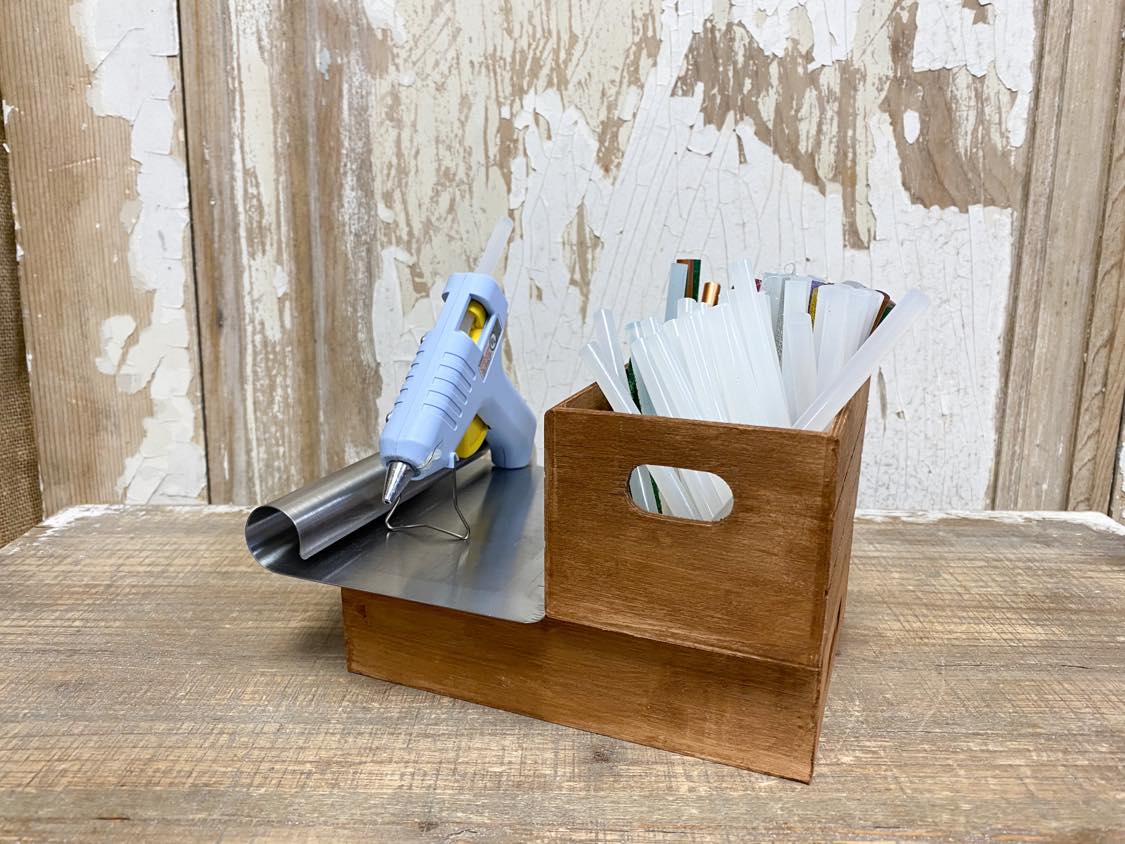 DIY Dollar Tree Hot Glue Gun Holder - The Crafty Decorator