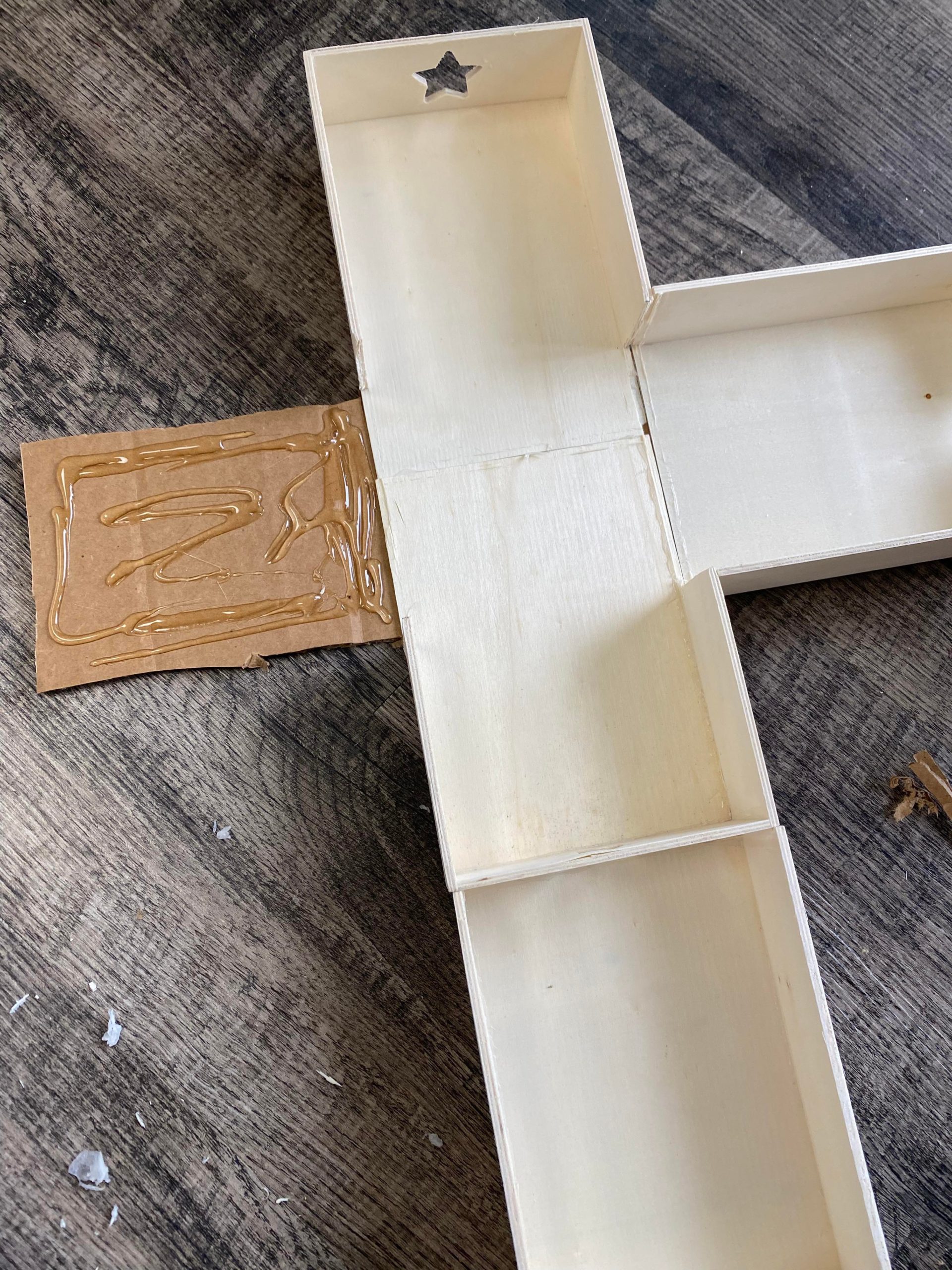 DIY Wooden Cross Using Tumbling Tower Pieces - The Shabby Tree