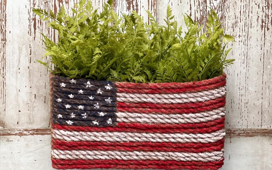 Flag Basket Made Out Of Jute