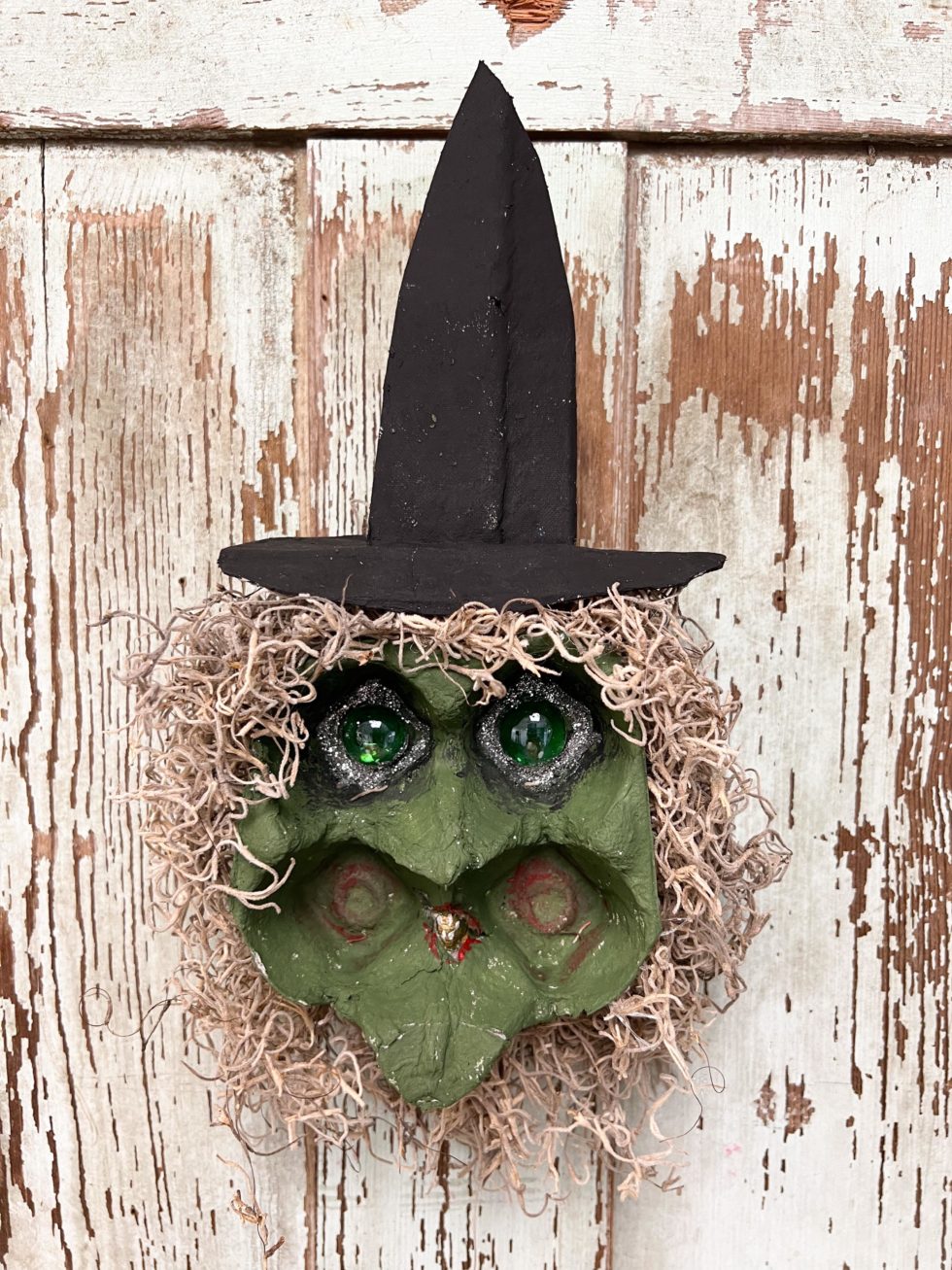 DIY Witch Head Using An Egg Carton The Shabby Tree