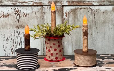 Diy Candle Holder Using A Roll Of Ribbon
