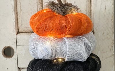 DIY Pumpkin Using Mesh Ribbon