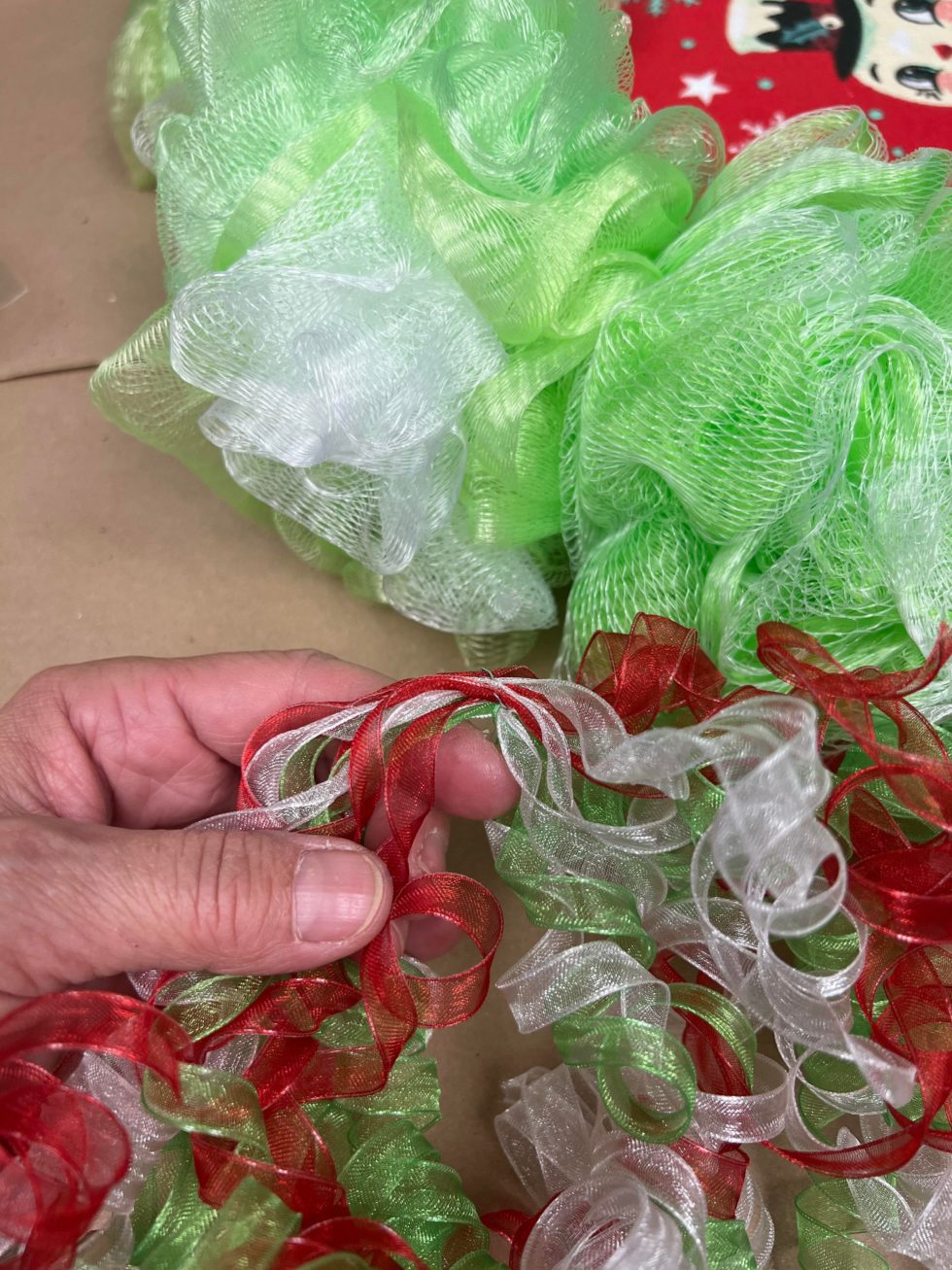 DIY Wreath Using Dollar Tree Bath Sponges The Shabby Tree