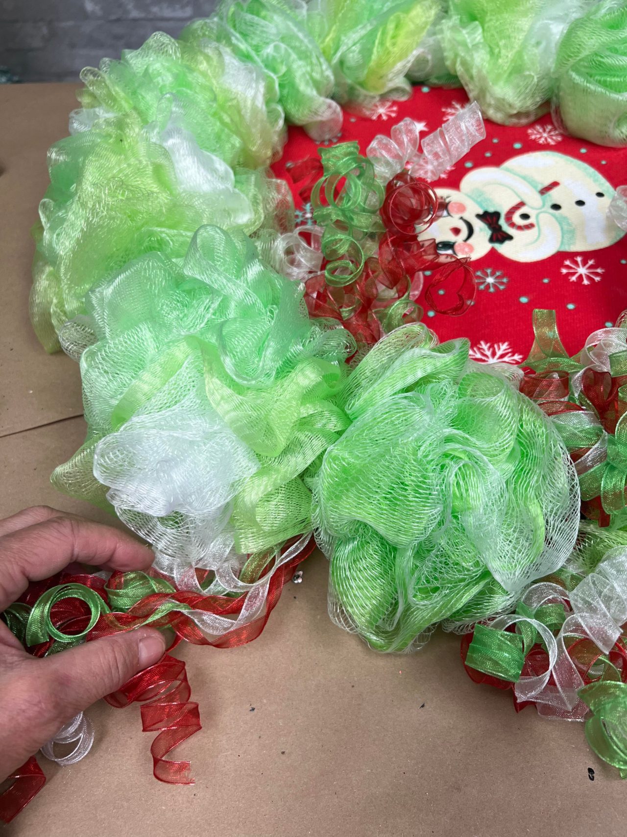 DIY Wreath Using Dollar Tree Bath Sponges The Shabby Tree