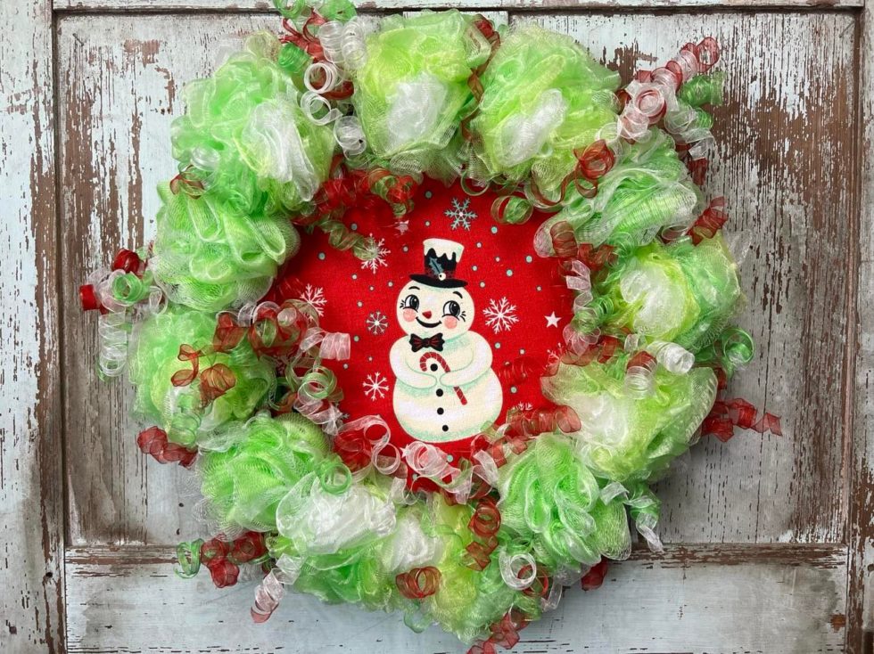 DIY Wreath Using Dollar Tree Bath Sponges The Shabby Tree