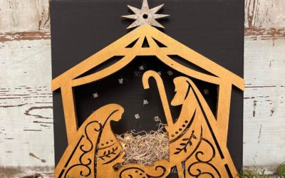 DIY Nativity Scene Using Wooden Cut Out