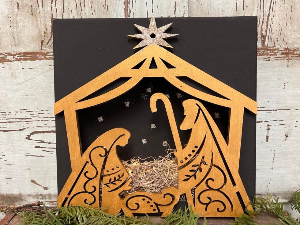 DIY Nativity Scene Using Wooden Cut Out The Shabby Tree
