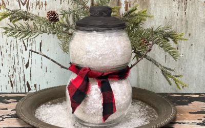 DIY Glass Snowman using Two Dollar Tree Items