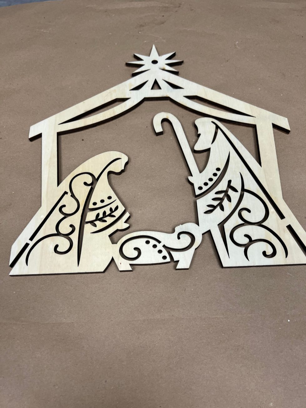 DIY Nativity Scene Using Wooden Cut Out - The Shabby Tree