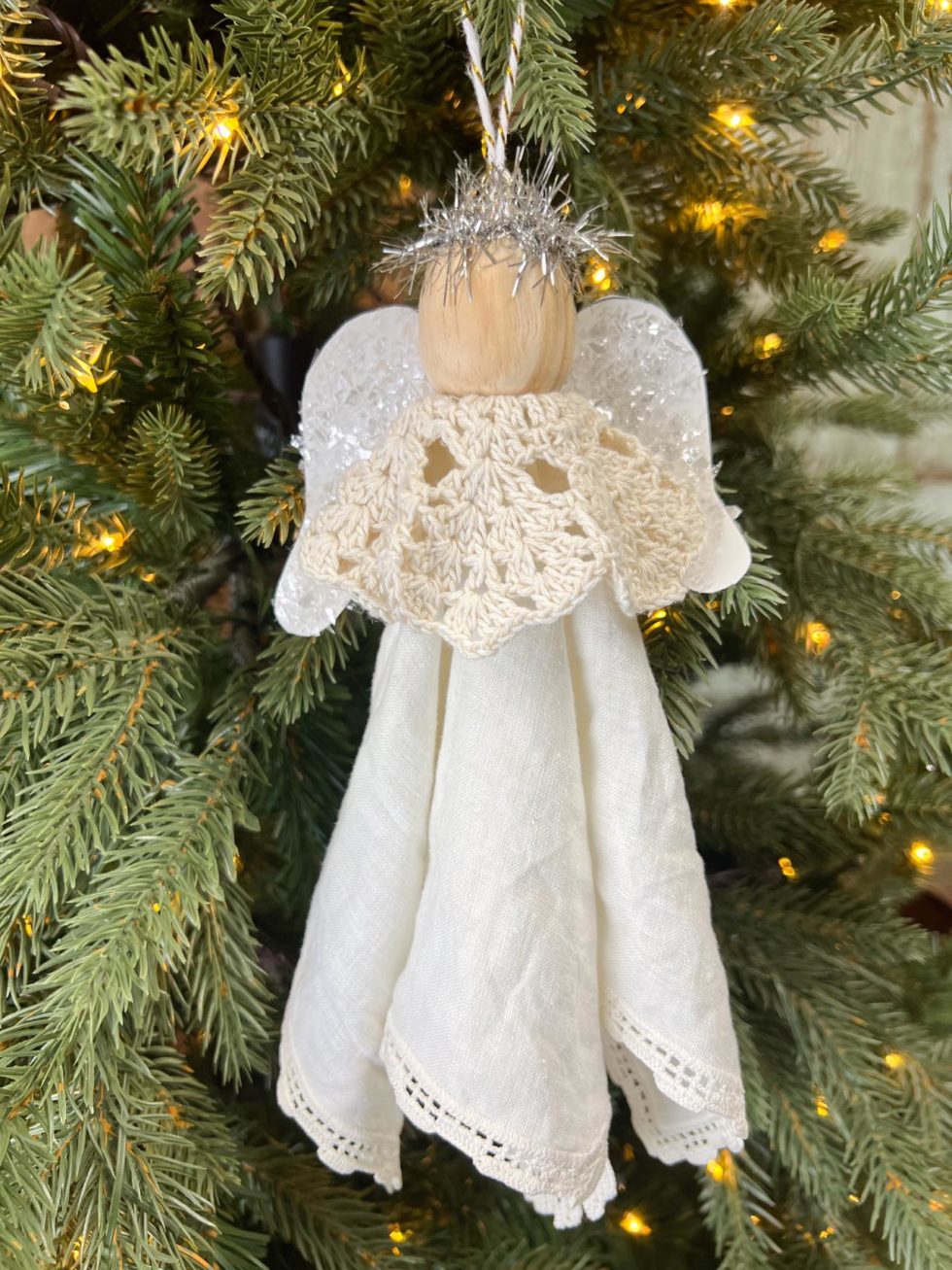 DIY Angel Using Target Wood Ornaments - The Shabby Tree